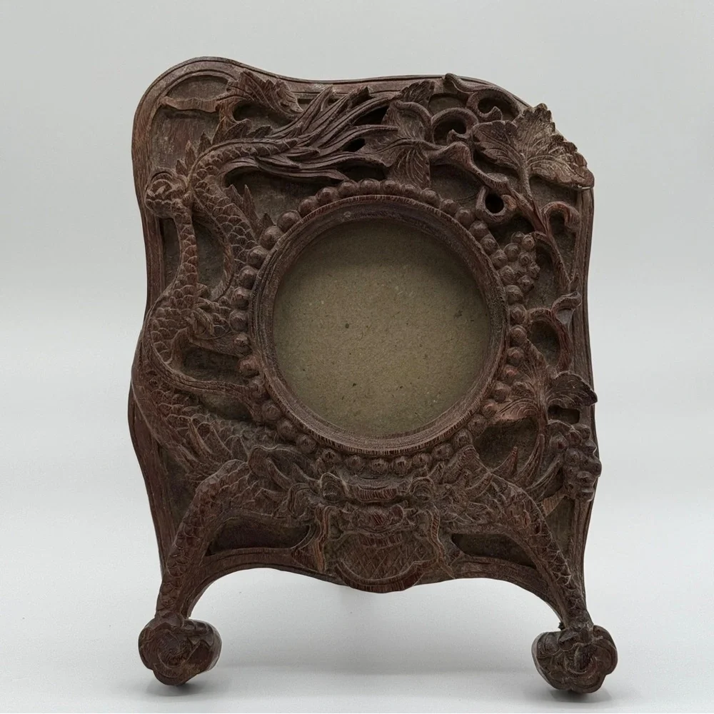 Antique Chinese hand carved wooden frame